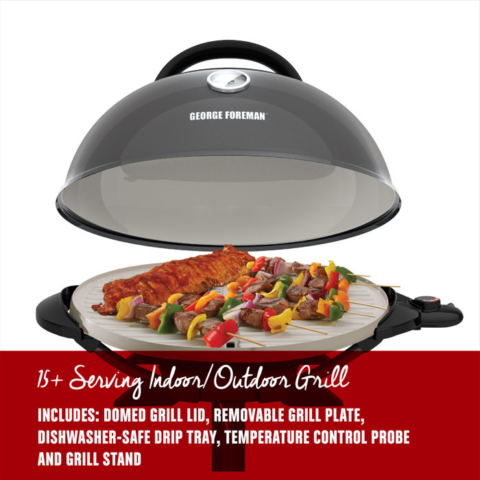 Foreman Indoor and Outdoor Electric Grill with Lid & Reviews